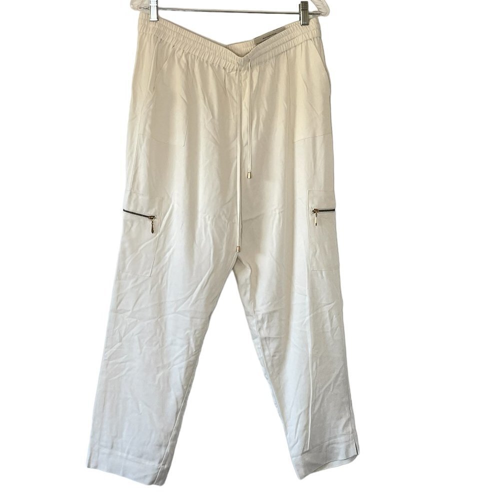 Soft Surroundings Silk Drawstring Pants NEW WITH TAGS Pale Yellow   Large